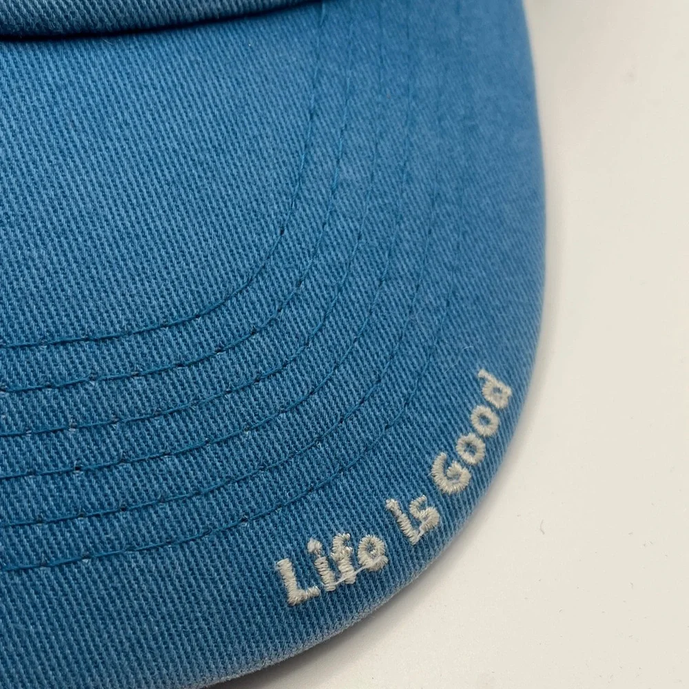 Life Is Good Sky Blue Baseball Hat with Pink Heart Patch
